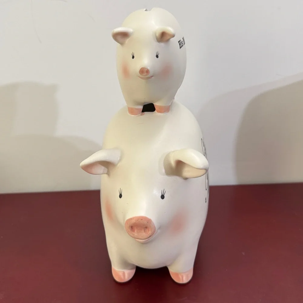 Funny His & Her Piggy Bank: Coin Drop Ceramic Novelty Bank - Picture 3 of 7
